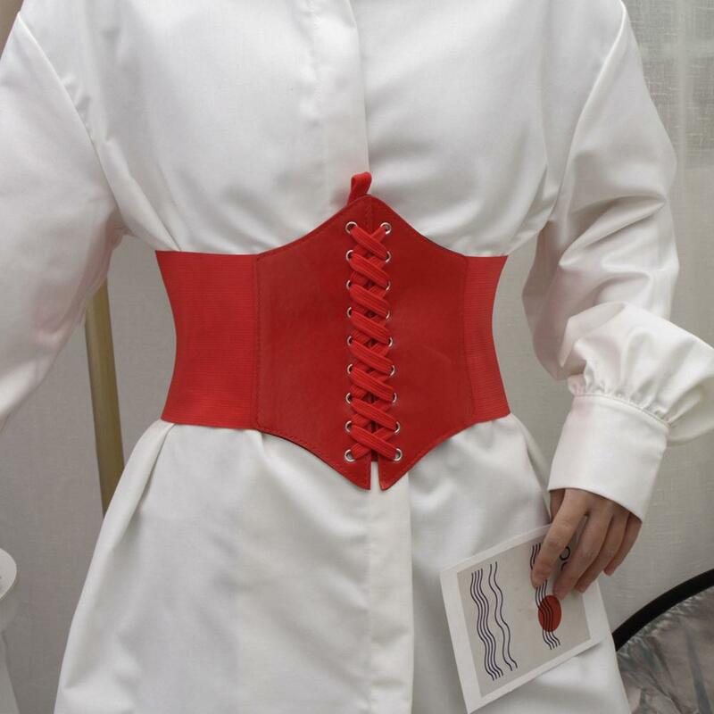 Corsetto da donna cinture elastiche a corsetto larghe cintura modellante snellente in ecopelle cintura attillata a vita alta corsetti a Bustier versatili