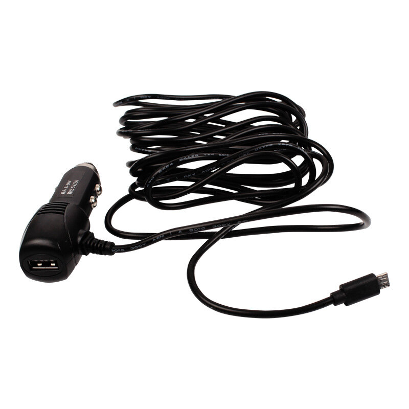 Adaptateur de chargeur de voiture Micro USB 5V 2a, 3.5 mètres, avec un Port USB, enregistreur de caméra DVR/entrée GPS, DC 12V-24V