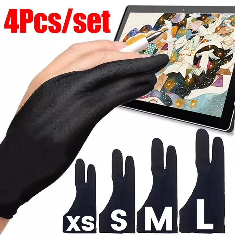 Rękawice dla artystów z dwoma palcami rękawice z odrzuceniem dłoni do rysowania długopisem do malowania papieru szkicowania iPad ołówkowa grafika tabletka