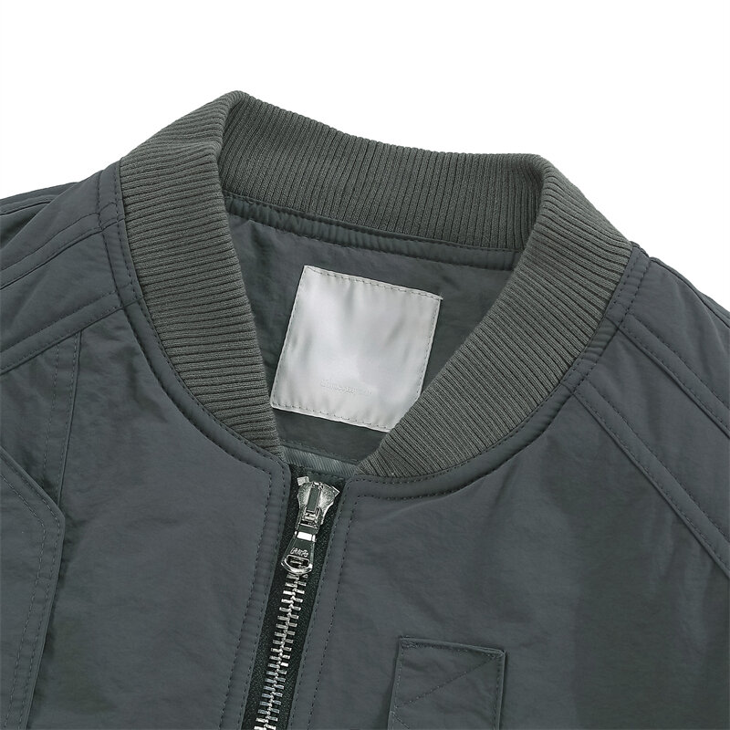 Najlepsza wersja czarniawo-zielona kurtka bejsbolówka męska wiatroszczelna odzież robocza dla kobiet latająca kurtka
