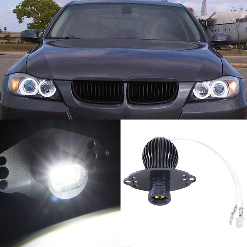 Bombillas LED de marcador de ojo de Ángel, luz blanca de xenón de alta potencia, 20W, piezas, para 2006-2008 BMW E90 3 Series, repuesto