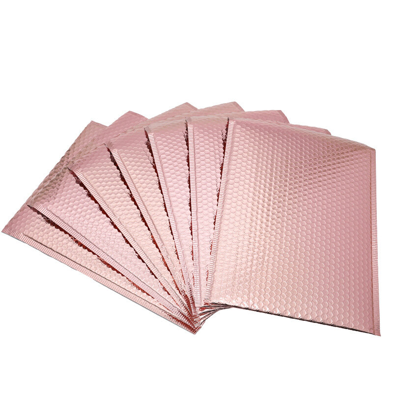50pcs Bubble Mailer Laser Rose Red Envelopes Padded Mailing Poly Mailer for Gift Packaging Self Seal Shipping Bag Padding Pink