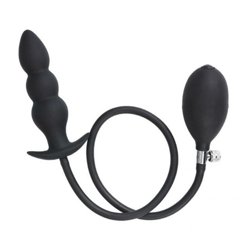 Brinquedo funcional preto do sexo do massager estimulador anal trifásico do sexo do grânulo brinquedo adulto ajustável