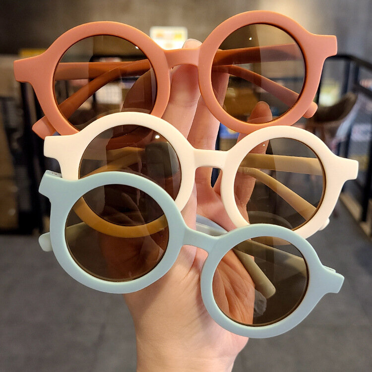Neue Kinder Sonnenbrille Säugling Retro einfarbig ultraviolett-sichere runde Convenience Brille Brille für Kinder Drops hipping