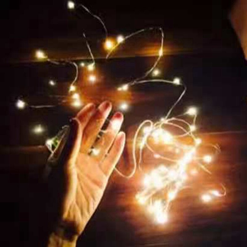 Luces LED de hadas con batería, luces parpadeantes de alambre de cobre para boda, dormitorio, fiesta de navidad