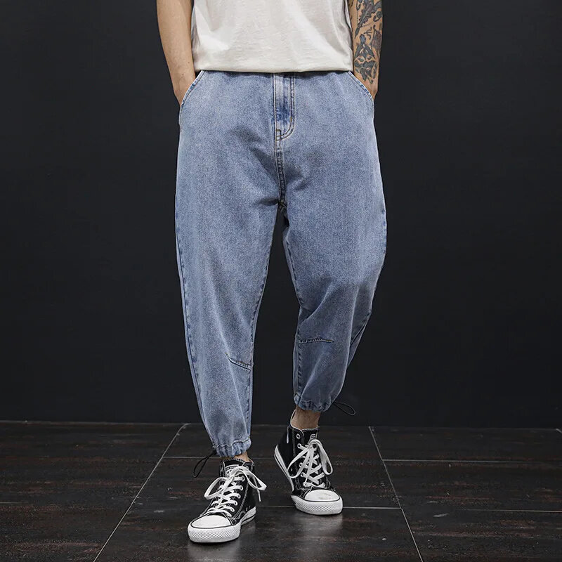 Мужские джинсовые брюки до щиколотки, размеры 42-48
