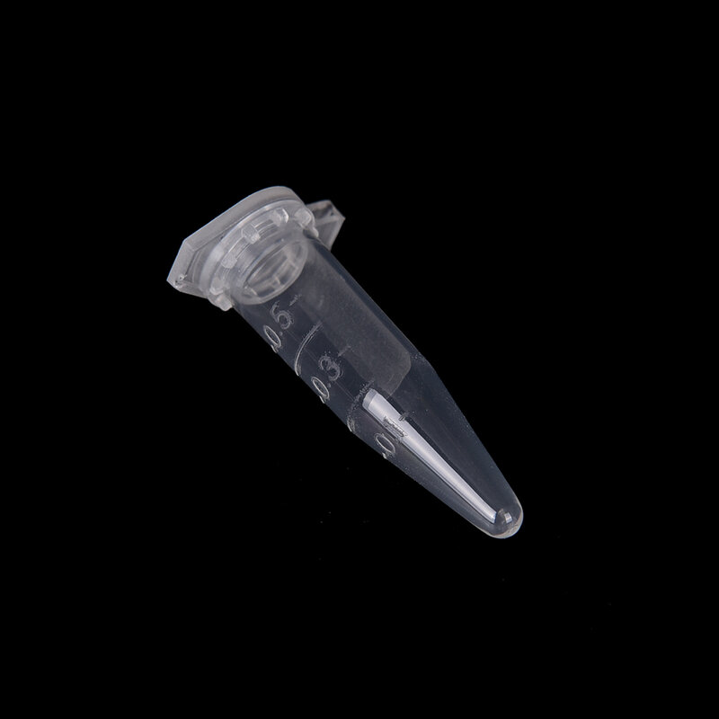 Micro tube à essai en plastique transparent de laboratoire, fiole de centrifugeuse, récipient à bouchon à pression AB, 0.5ml, 50 pièces