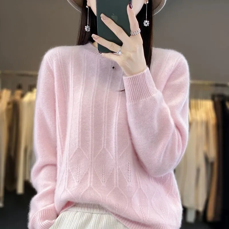 2023 Mass Fashion Autumn And Winter New Crew-Neck Sweater Women's Pullover Sweater With Long-Sleeved Blouse