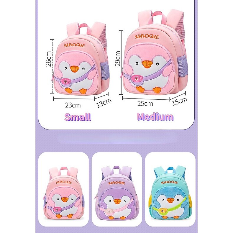 Petits sacs à dos de dessin animé pingouin pour élèves du primaire, nouveaux sacs de maternelle mignons pour bébés filles et garçons, respirants à la mode