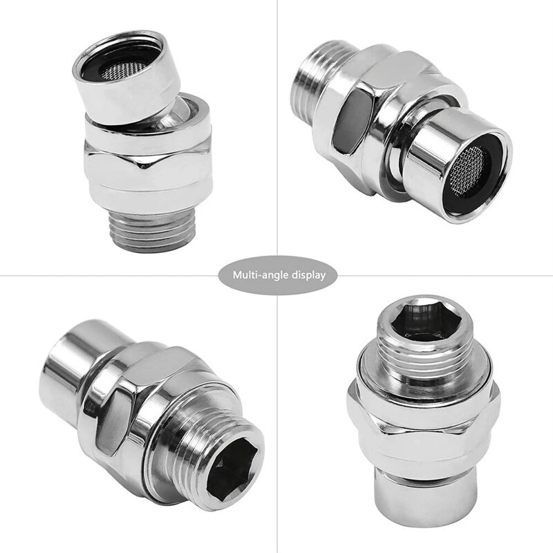 Shower Head Swivel Ball Adapter Universal Connector Joint Fits Fixed Hand Held Rain Shower Heads Extension Component