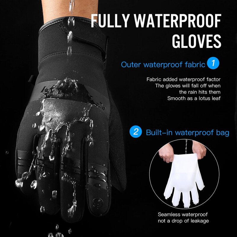 3M Thinsulate Waterdichte Heren Dames Winter Fietshandschoenen Thermische Touchscreen Ski Handschoenen Voor Hardlopen Buitensporthandschoenen