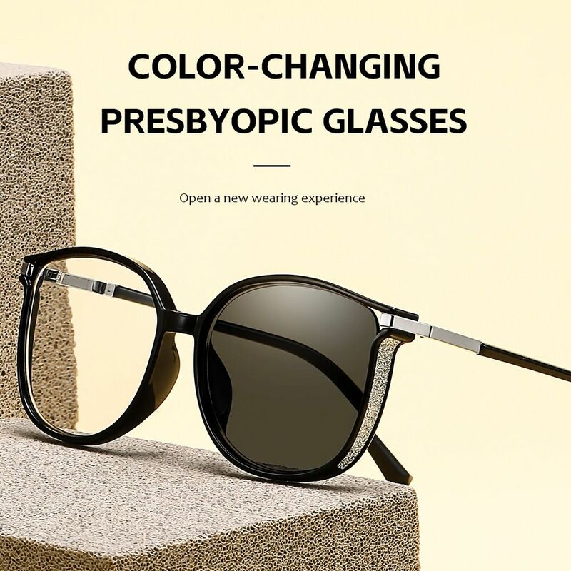 Gafas de lectura con bloqueo de rayos azules, anteojos cuadrados fotocromáticos con diamantes de imitación, protección ocular ultraligera