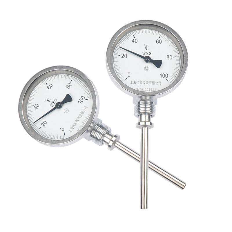 Pointer Bimetal Thermometer WSS-411 Bimetal Thermometer Boiler Pipe Industrial Thermometer Radial