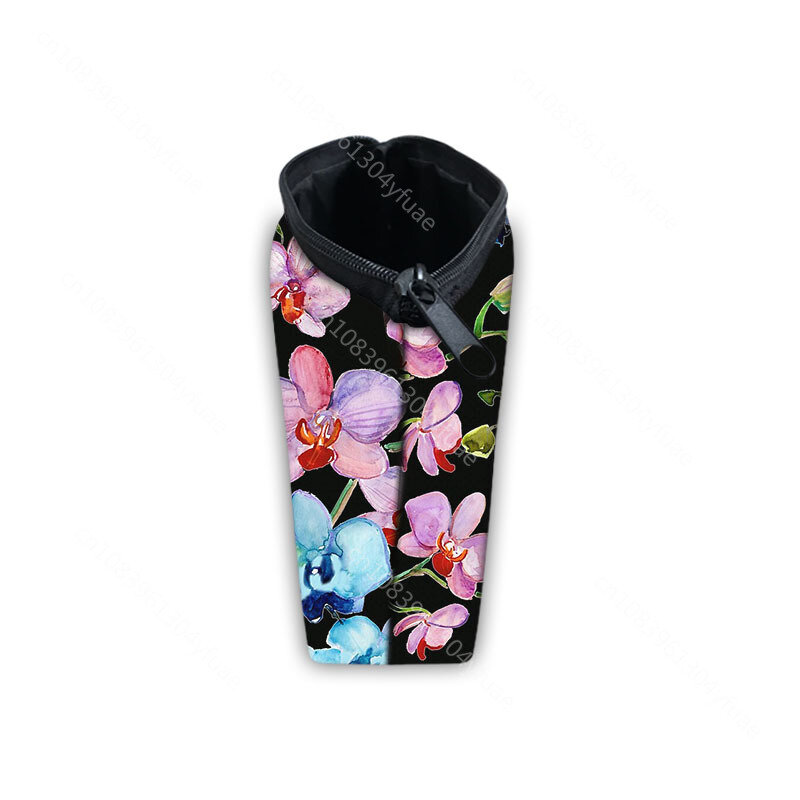 Caso cosmético padrão orquídea floral para mulheres, orquídeas mariposa, saco de maquiagem flores coloridas, batom feminino, bolsa de guardanapo, suporte de embreagem