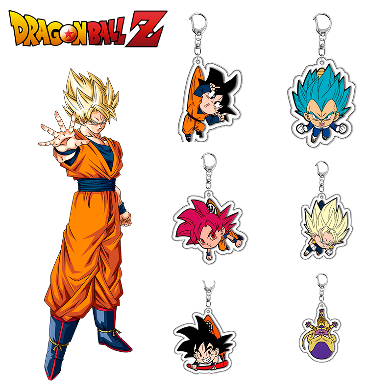 Porte-clés Dragon Ball Transparent en Acrylique pour Enfant, Pendentif de Sac à Dos à Collectionner, Périphérique de Dessin Animé Son Goku, Cadeau de Vacances