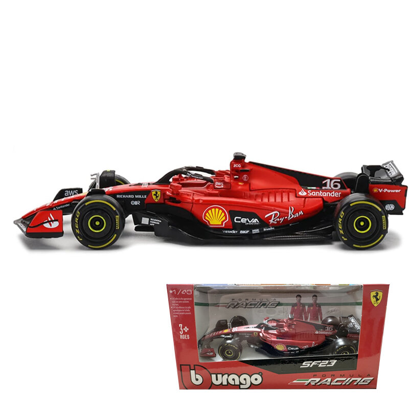 Модель автомобиля Bburago 1:43 F1 Mercedes Ferrari Redbull Racing SF23 AlpineA523 AlfaC43, коллекционная миниатюра