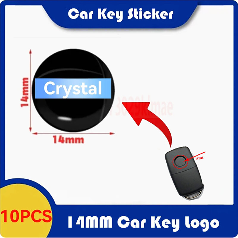 10pcs/Lot 14mm Crystal Car Key Logo Emblem Sticker Replacement For KEYDIY VVDI KD Remote Control Case Cover