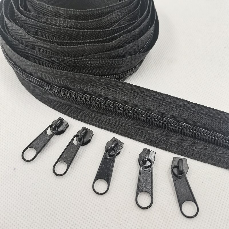 5# 5Meters Nylon Zippers With 10pcs Slider No lock for DIY zipper Sewing Clothing Accessories