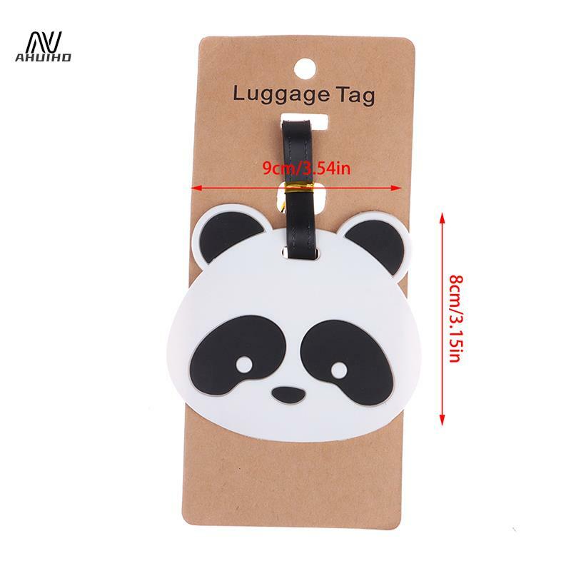 Panda kartun Boarding Pass koper Tag bagasi desain ID pengenal Label Tag pemegang alamat aksesoris perjalanan
