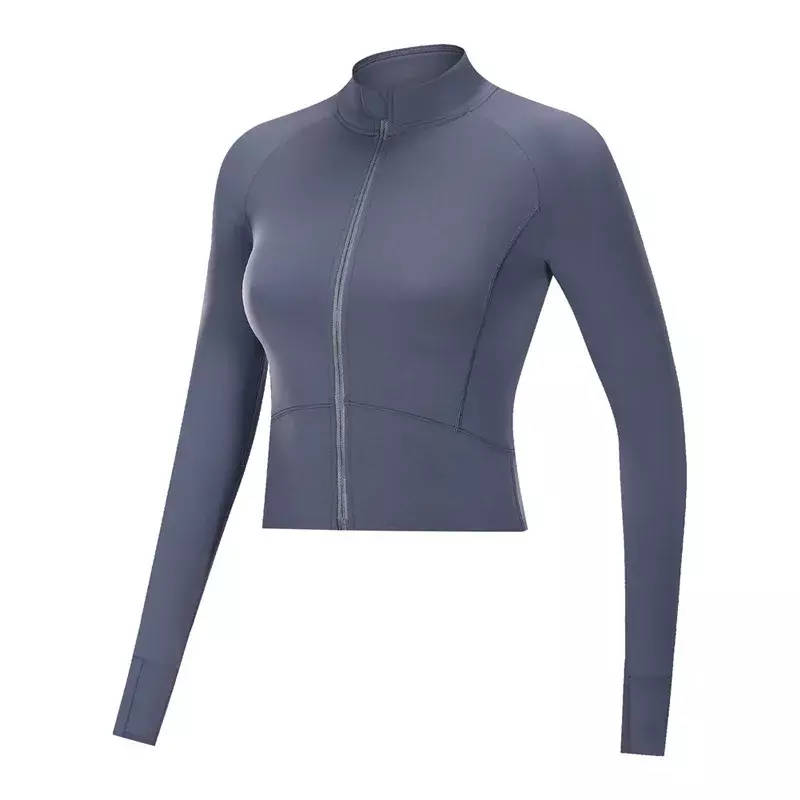 Sports jacket, women's tight yoga suit, quick drying long sleeved top, zippered cardigan, running fitness suit jacket