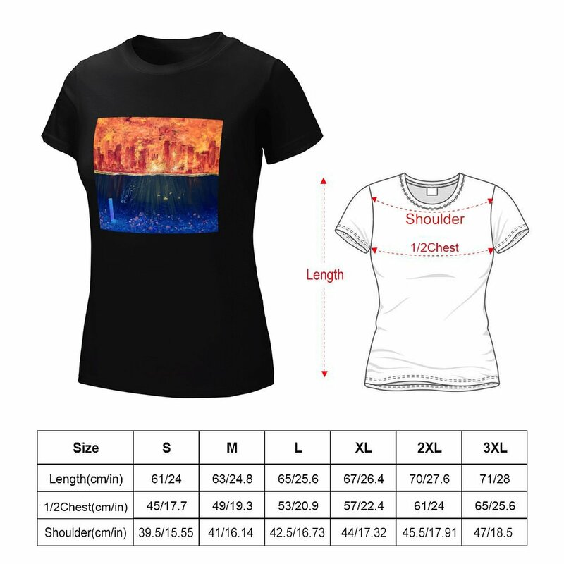 T-shirt Frame of Mind feminina, tops grandes, roupas de verão