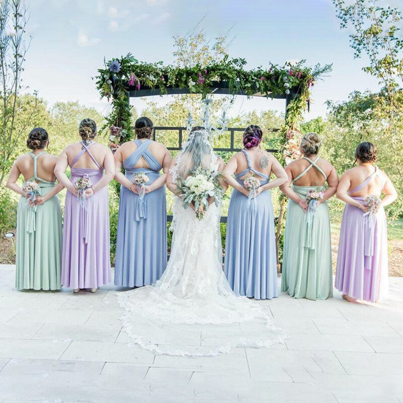 Elegant Chiffon Convertible Bridesmaid Dresses Simple Floor Length Wedding Party Twist Gown A-Line Custom Mujer Invitada Chic