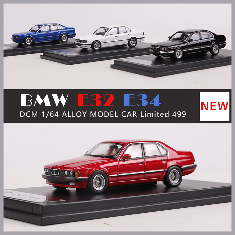 限定版合金モデルカー,dcm 1:64,e32,7,e34,5シリーズ,499