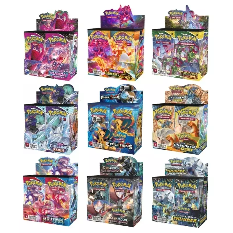 Boîte de cartes Pokémon TCG, verre écarlate, étoiles brillantes, boîte de rappel, 36 paquets, cartes à collectionner, jouets, évolutions, 324 pièces