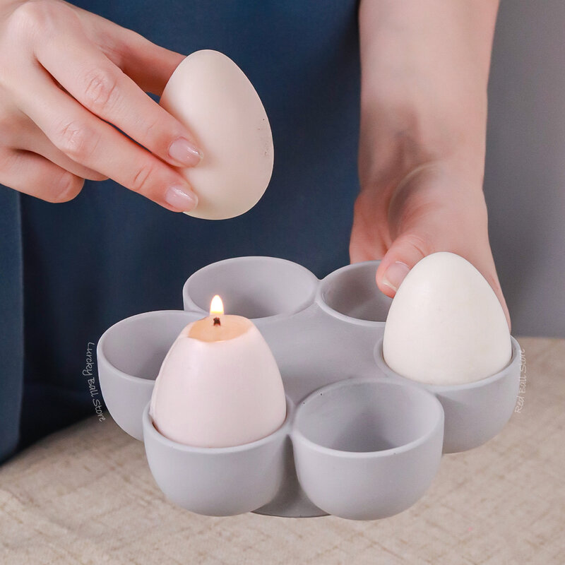 Ovo de páscoa molde de silicone oito buracos tridimensional forma de ovo molde de gesso diy artesanal decoração de casa para a páscoa celebrar