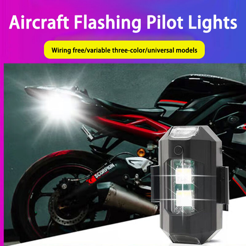 Luz LED de advertencia anticolisión para Dron teledirigido, luz de posición Flash, indicador de señal de giro para motocicleta, de 7 colores luz estroboscópica, nueva