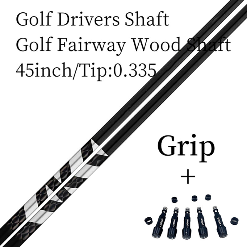 ブラックtr6ゴルフフェアウェイウッドまたはドライバーグラファイトシャフト、グリップとスリーブ付きチップ、s r r x、0.335、45"
