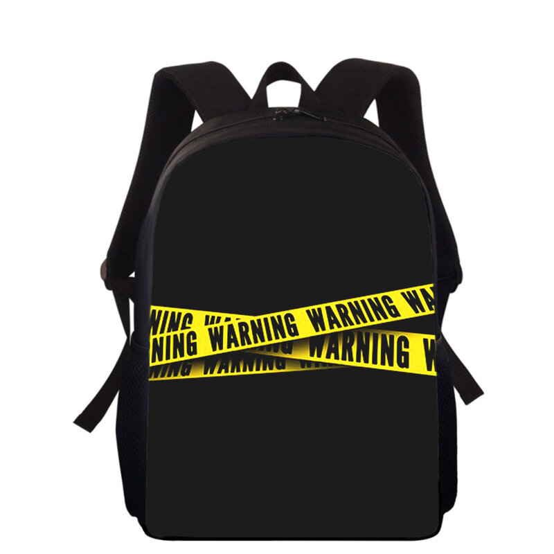Warning Cordon 15” 3D Print Kids Backpack Primary School Bags for Boys Girls Back Pack Students School Book Bags
