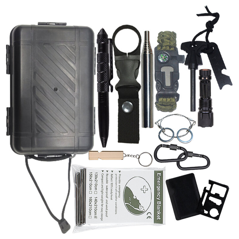 Wilderness equipamento de sobrevivência emergência caixa de ferramentas de sobrevivência caixa de ferramentas multifuncional edc atacado