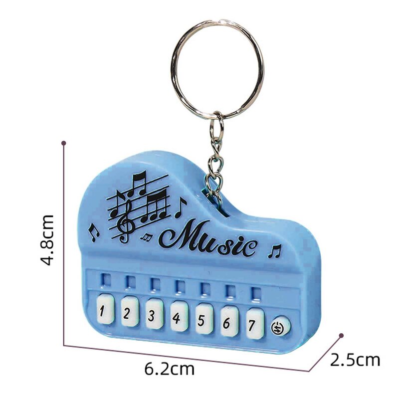 Mini llavero de Piano Electrónico con luz, teclado de Piano Electrónico multifuncional, juguete para llave, mochila, decoración colgante