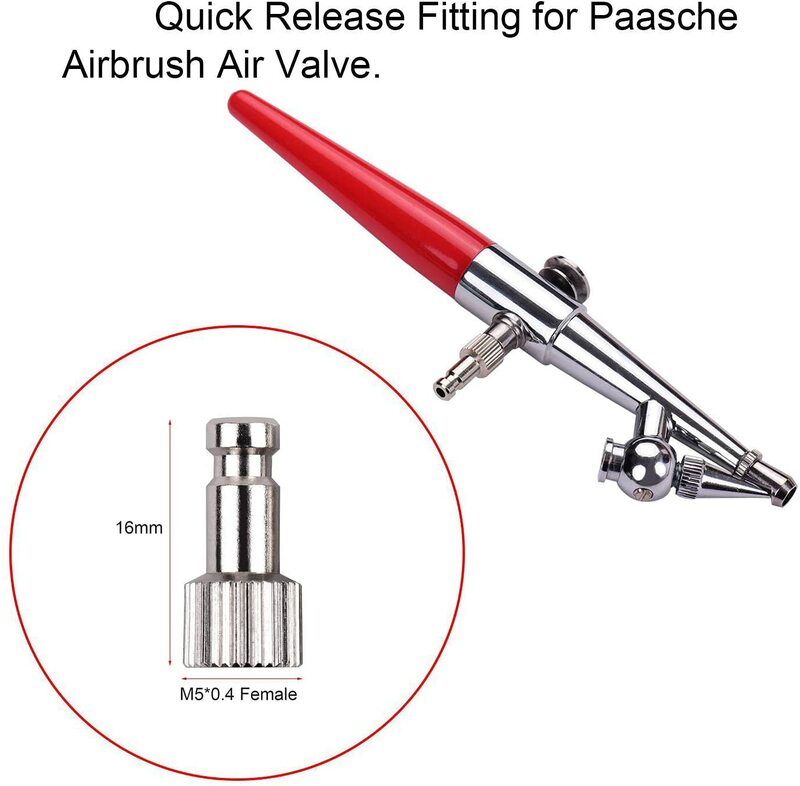 JOYSTAR Airbrush Quick Disconnect Coupler Release Fitting Adapter with 4 Male Fitting1/8" Male and Badger Paasche Aztec Airbrush