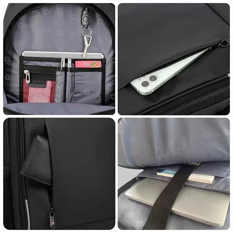 Szwajcarski wojskowy plecak na laptopa 17 Cal modny plecak biznesowy szkolny wodoodporny plecak z torba o dużej pojemności USB
