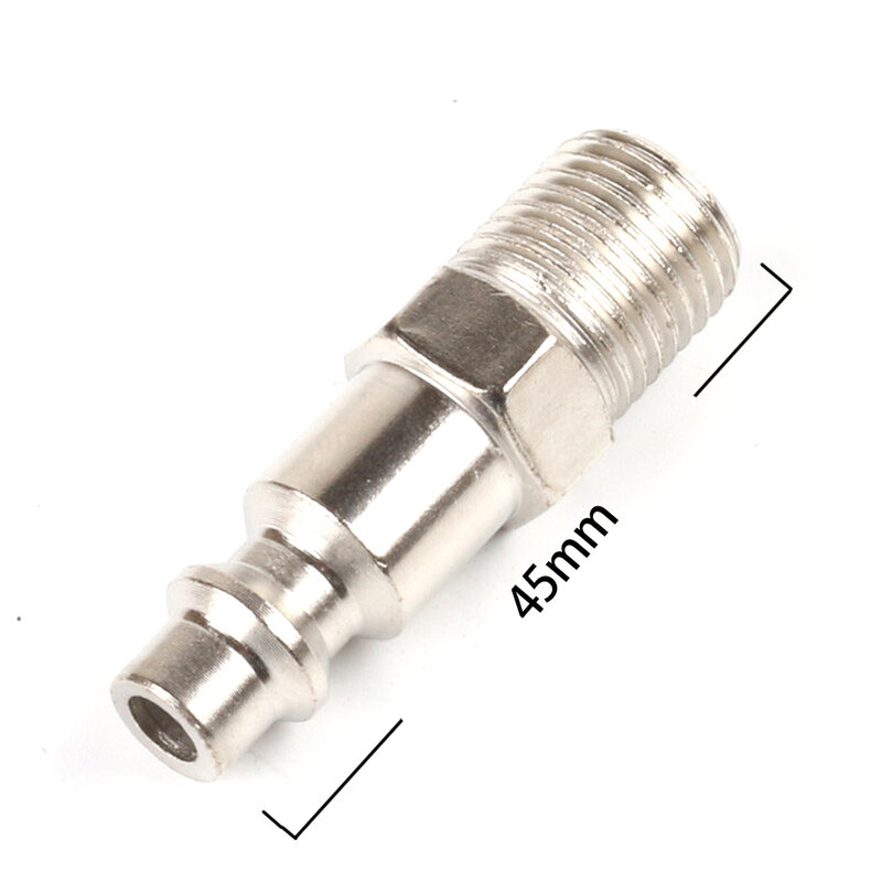 Parts Quick Adapters Grinders Quick Adapters Male Thread Plug Adapter 215psi Air Hoses Connector Iron Chrome Plated