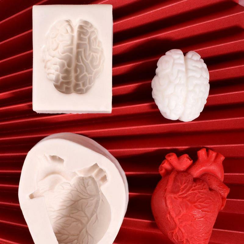 3D Brain Heart Silicone Molds DIY Handmade Fondant Chocolate Cake Decorating Tools Home Kitchen Baking Accessories