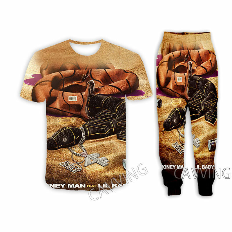 Lil bebê 3d impresso casual camiseta + calças calças de jogging calças terno roupas feminino/masculino conjuntos para mulher/homem
