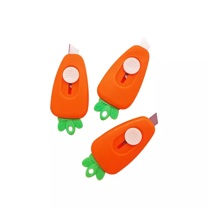 1Pc Kawaii Mini Carrot Art Utility Knife Pocket Express Box Knife Paper Cutter Craft Wrapping Refillable Blade School Stationery