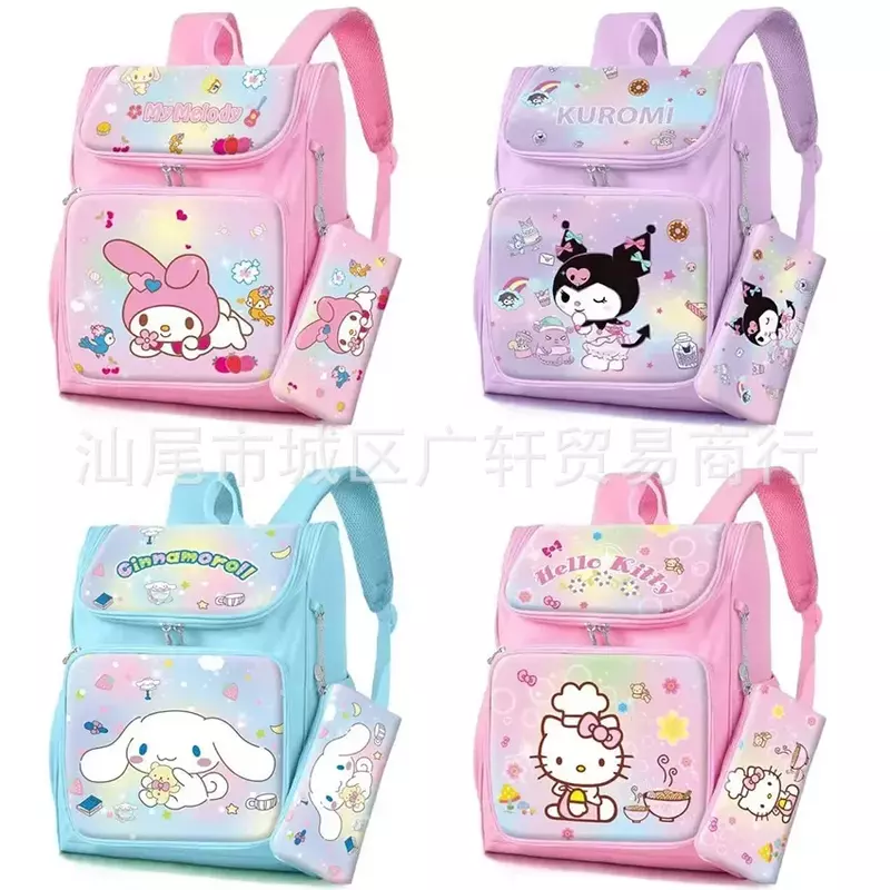 Sanrio Hallo Kitty Melodie Kulomi Kinder rucksack Cartoon niedlichen Original Mädchen Kawaii große Kapazität Schüler Schult asche