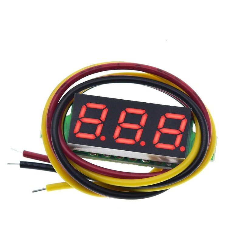 TZT 0,28 cala 2 przewody 3 przewody 2,5 V-40 V Mini cyfrowy moduł testera napięcia czerwona/niebieska/żółta/zielona dioda LED