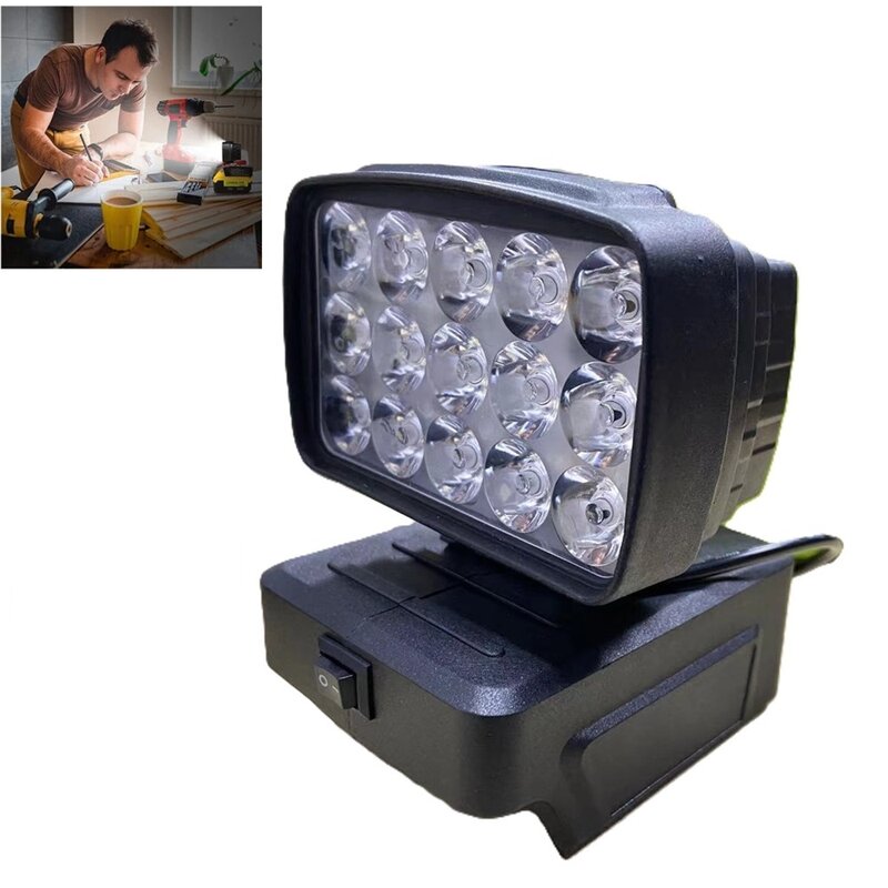 Рабочие фонари для Makita, 18 в, литий-ионная батарея, 15 фотоламп с USB-зарядным выключателем, беспроводной аварийный фонарик для кемпинга