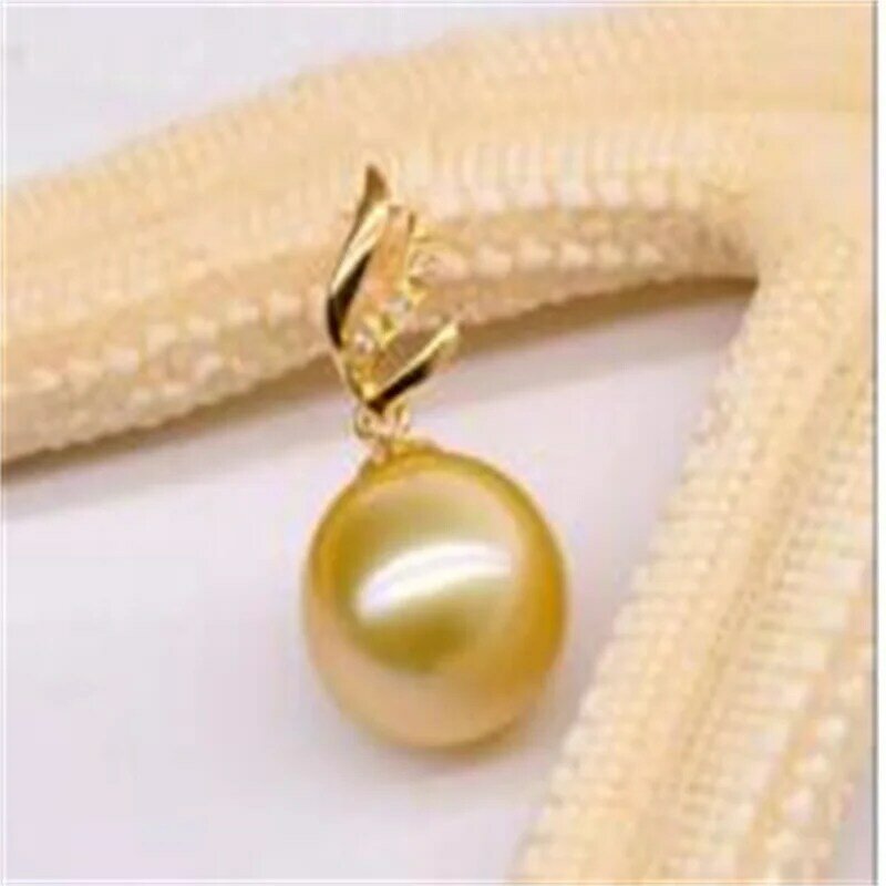 Urocze naturalne AAA 15-16mm żółty South perły typu Shell wisiorek Nceklacer