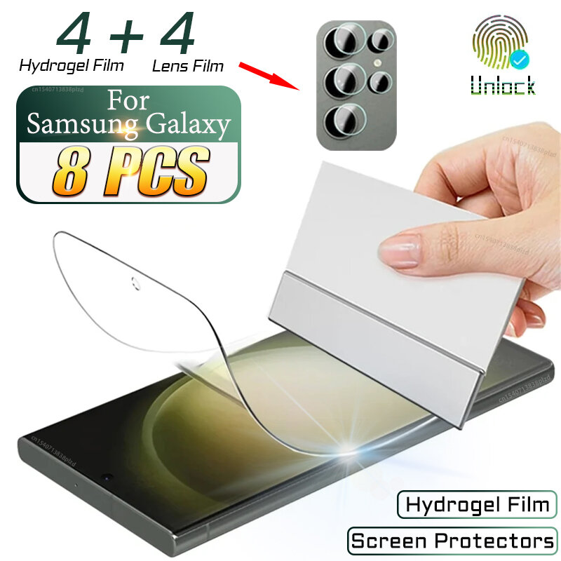 Per Samsung Galaxy S24 S23 S22 Ultra Plus proteggi schermo per S21 S20 FE S10 Lite Note 20 10 S10E S23FE 5G S 23 pellicola per fotocamera