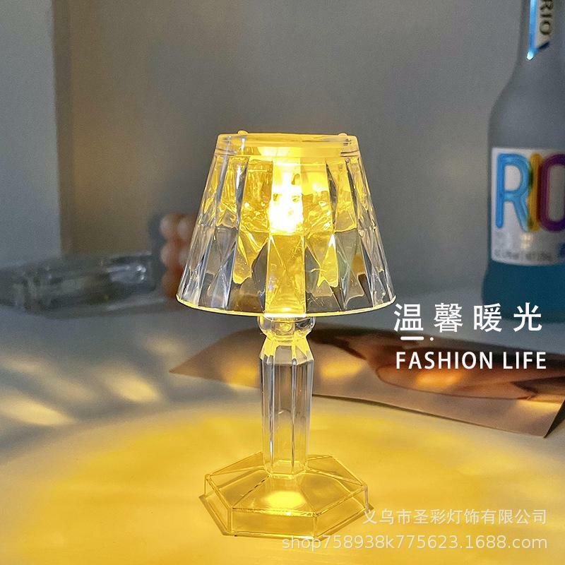 Lampa Led diamentowa tarcza sypialnia nocna atmosfera noc dekoracja świetlna lampa biurkowa oświetlenie kryształowe ozdoba domu lampa