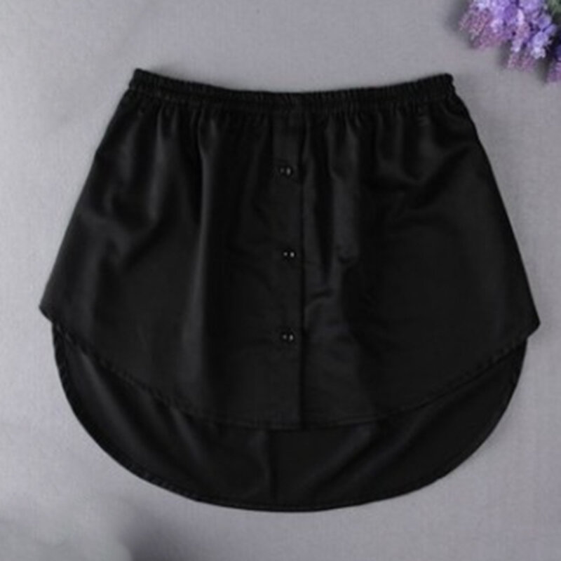 Camadas ajustáveis do falso top feminino, camisa, blusa, extensor, varredura inferior, mini saia, bainha falsa, divisão underskirt