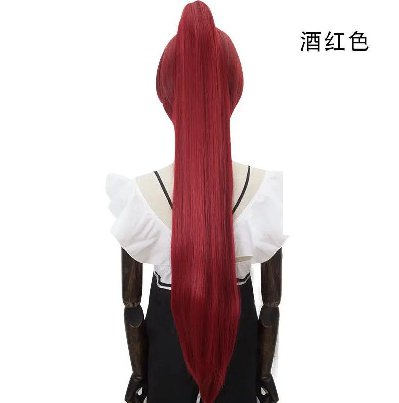 Long Staight Ponytail Clip Cosplay Wig high temperature fiber Synthetic Wigs Anime Party Ponytail Party wigs