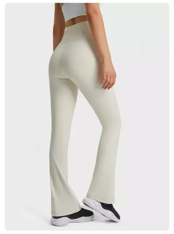 Pantalon évasé taille haute pour femme, leggings de yoga super extensibles, vêtements de sport de course, leggings d'entraînement, citron