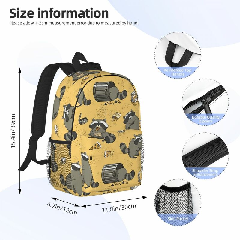 Rascally Raccoons Backpacks Boys Girls Bookbag Cartoon Children School Bags Travel Rucksack Shoulder Bag Large Capacity